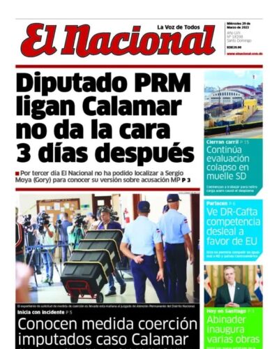 Portada Periódico El Nacional, Miércoles 29 Marzo, 2023