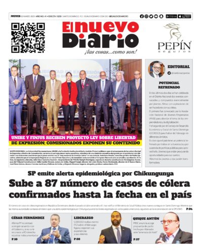 Portada Periódico El Nuevo Diario, Jueves 02 Marzo, 2023