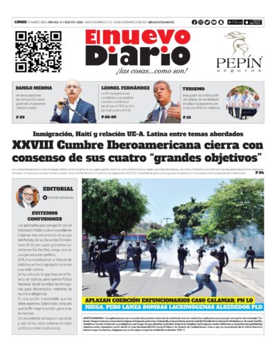 Portada Periódico El Nuevo Diario, Lunes 27 Marzo, 2023