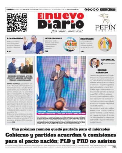 Portada Periódico El Nuevo Diario, Viernes 03 Marzo, 2023