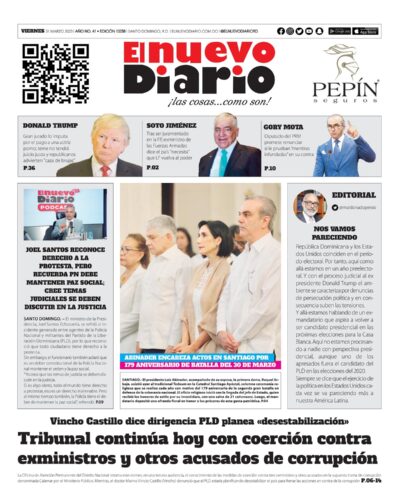 Portada Periódico El Nuevo Diario, Viernes 31 Marzo, 2023