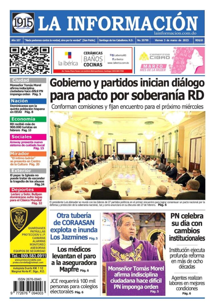 Portada Periódico Hoy, Viernes 03 Marzo, 2023