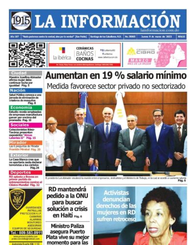 Portada Periódico La Información, Jueves 09 Marzo, 2023