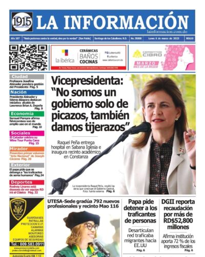 Portada Periódico La Información, Lunes 06 Marzo, 2023