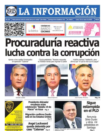 Portada Periódico La Información, Lunes 20 Marzo, 2023
