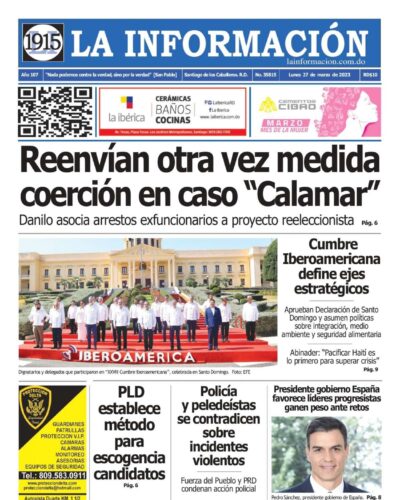 Portada Periódico La Información, Lunes 27 Marzo, 2023