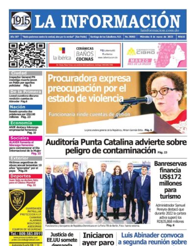 Portada Periódico La Información, Miércoles 08 Marzo, 2023