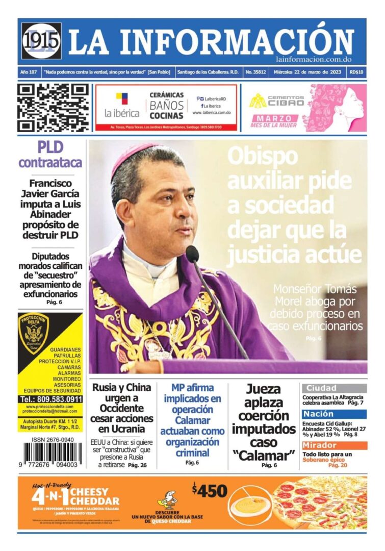 Portada Periódico La Información, Miércoles 22 Marzo, 2023