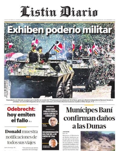 Portada Periódico Listín Diario, Viernes 31 Marzo, 2023
