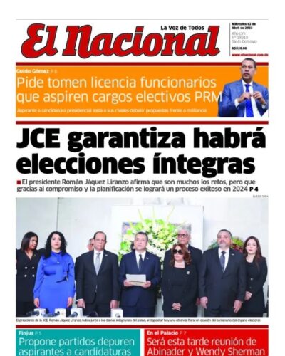 Portada Periódico El Nacional, Miércoles 12 Abril, 2023