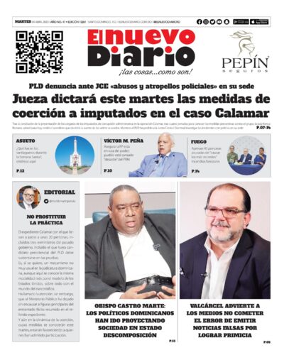 Portada Periódico El Nuevo Diario, Martes 04 Abril, 2023