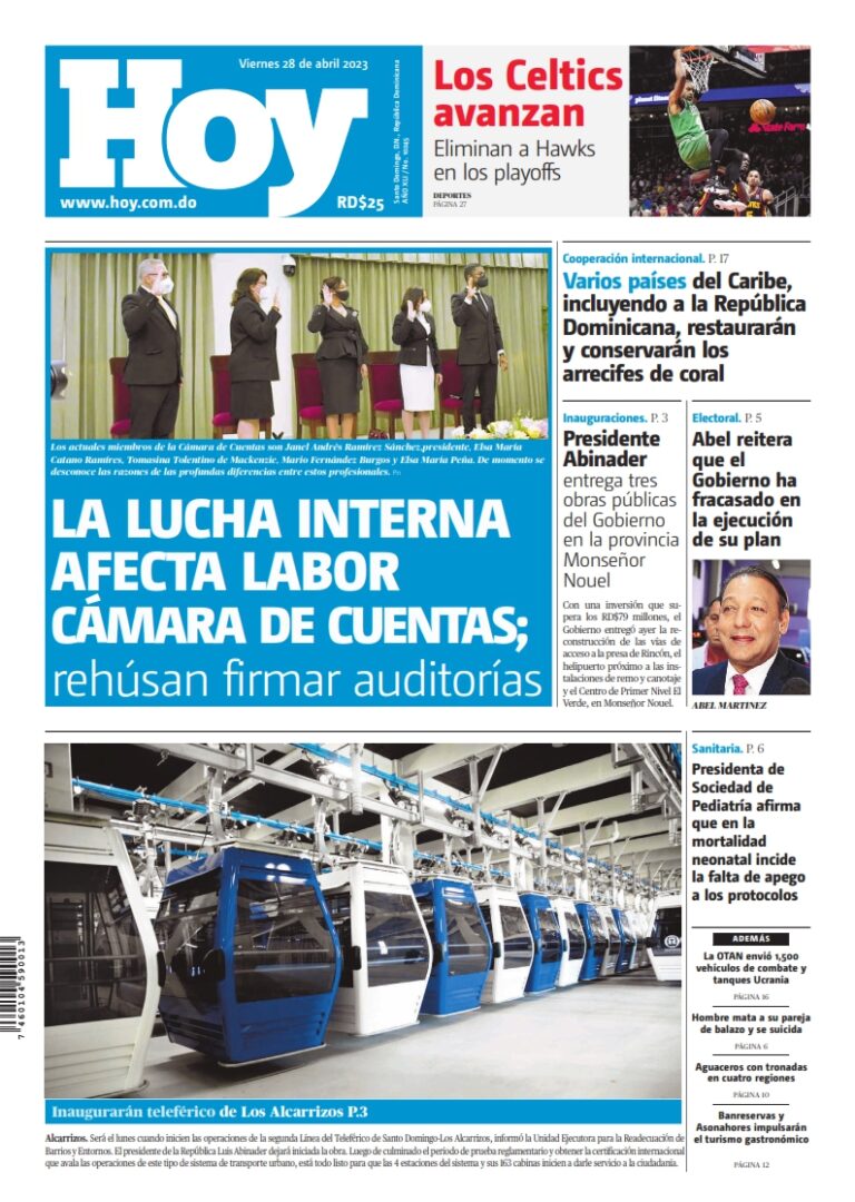 Portada Periódico Hoy, Viernes 28 Abril, 2023