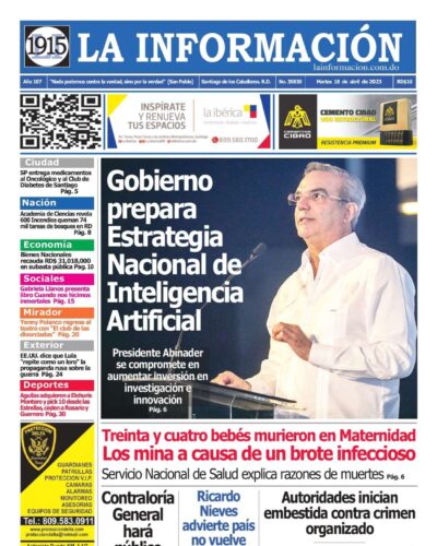Portada Periódico La Información, Martes 18 Abril, 2023