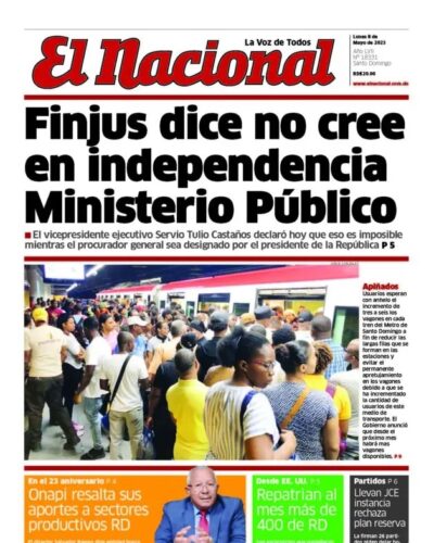 Portada Periódico El Nacional, Lunes 08 Mayo, 2023