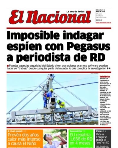 Portada Periódico El Nacional, Miércoles 03 Abril, 2023