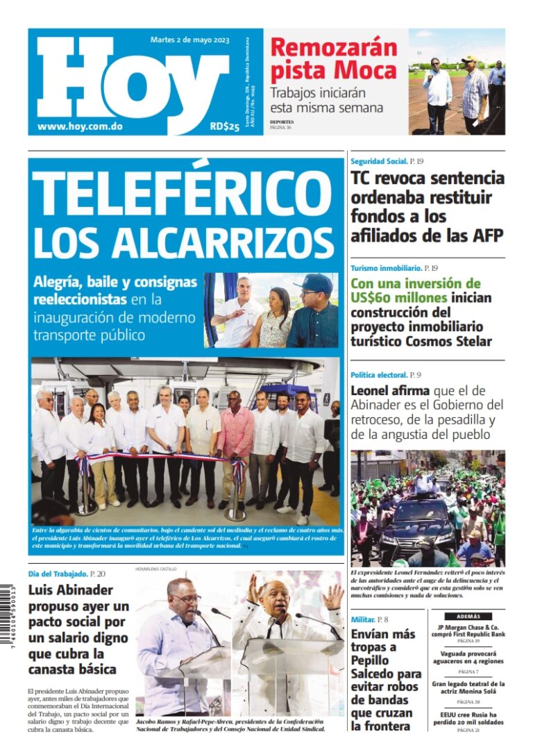Portada Periódico Hoy, Martes 02 Abril, 2023