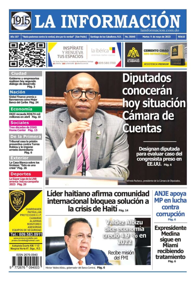 Portada Periódico La Información, Martes 09 Mayo, 2023