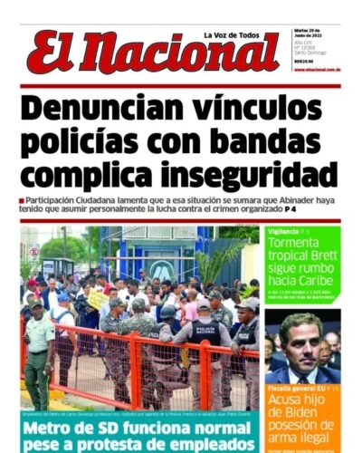 Portada Periódico El Nacional, Martes 20 Junio, 2023