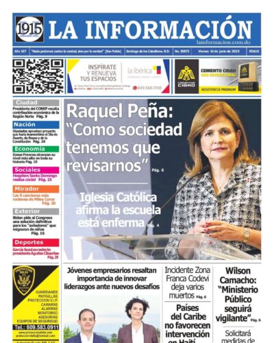 Portada Periódico La Información, Viernes 16 Junio, 2023
