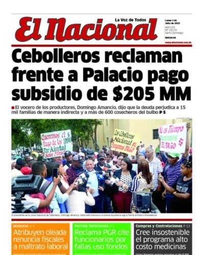 Portada Periódico El Nacional, Domingo 02 Julio, 2023