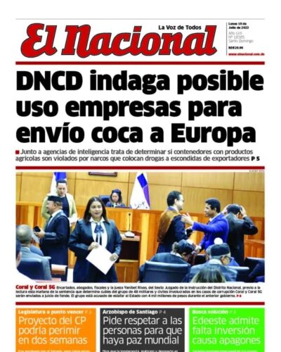 Portada Periódico El Nacional, Lunes 10 Julio, 2023