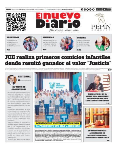 Portada Periódico El Nuevo Diario, Lunes 24 Julio, 2023