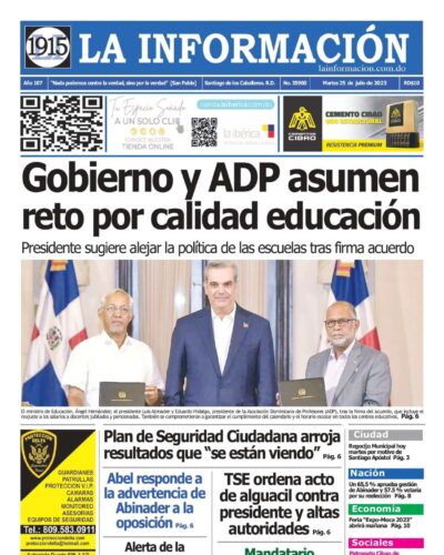 Portada Periódico La Información, Martes 25 Julio, 2023