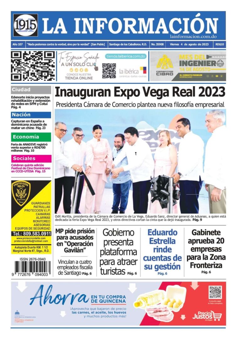 Portada Periódico La Información, Viernes 04 Agosto, 2023