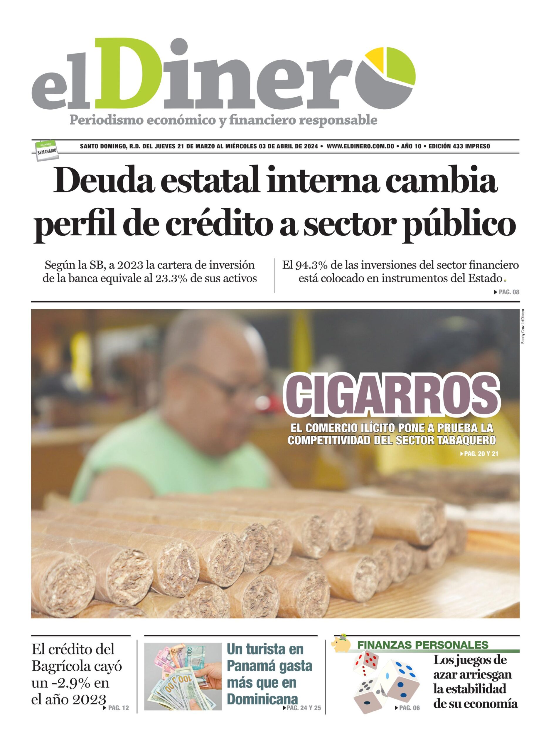 Portada Periódico El Dinero, Jueves 21 Marzo, 2024
