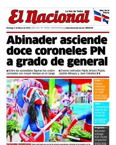 Portada Periódico El Nacional, Domingo 03 Marzo, 2024