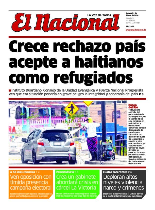 Portada Periódico El Nacional, Jueves 21 Marzo, 2024