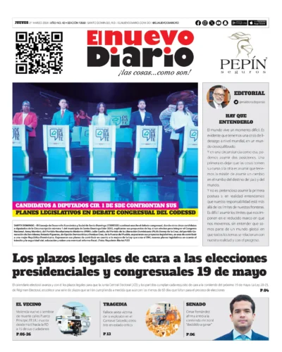 Portada Periódico El Nuevo Diario, Jueves 21 Marzo, 2024