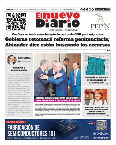 Portada Periódico El Nuevo Diario, Martes 26 Marzo, 2024