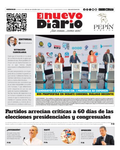 Portada Periódico El Nuevo Diario, Miércoles 20 Marzo, 2024