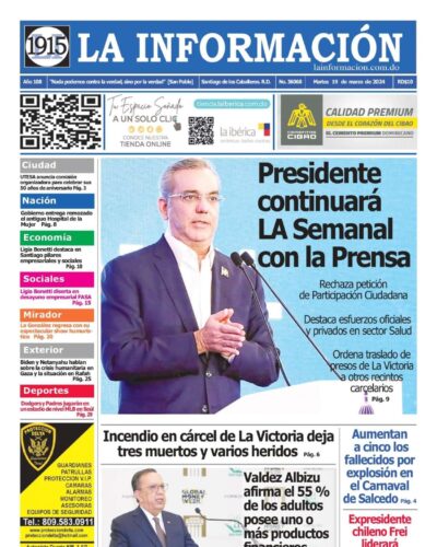 Portada Periódico La Información, Martes 19 Marzo, 2024
