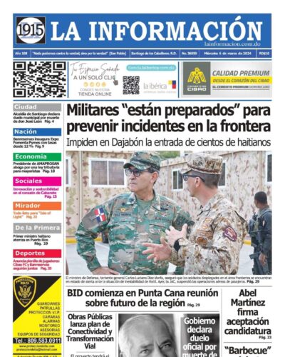 Portada Periódico La Información, Miércoles 06 Marzo, 2024