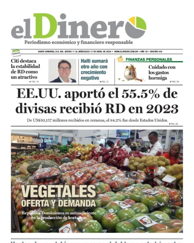 Portada Periódico El Dinero, Jueves 11 Abril, 2024