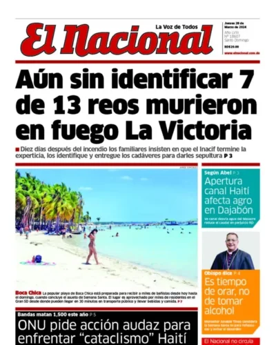 Portada Periódico El Nacional, Domingo 31 Marzo, 2024