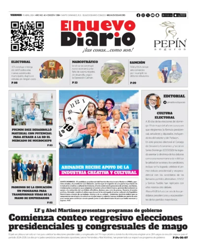 Portada Periódico El Nuevo Diario, Viernes 19 Abril, 2024