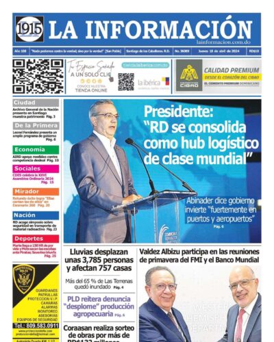 Portada Periódico La Información, Jueves 18 Abril, 2024