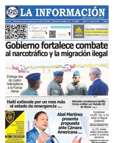 Portada Periódico La Información, Viernes 05 Abril, 2024