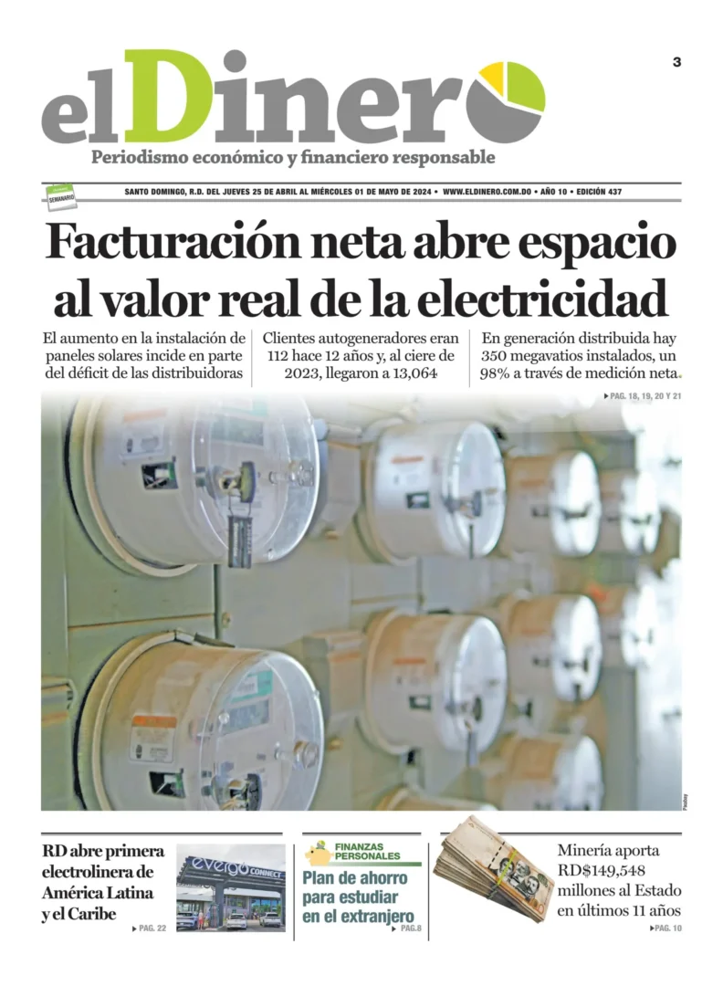Portada Periódico El Dinero, Miércoles 01 Mayo, 2024
