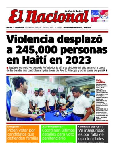 Portada Periódico El Nacional, Martes 14 Mayo, 2024