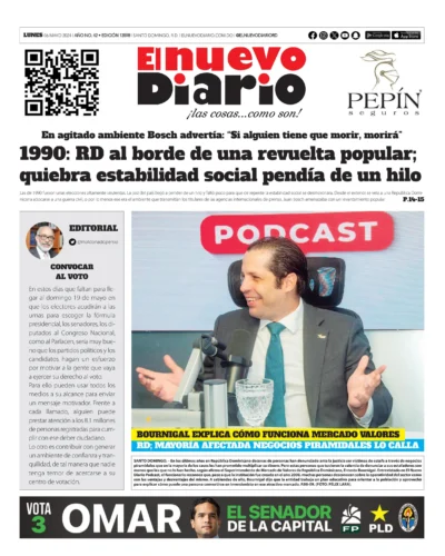 Portada Periódico El Nuevo Diario, Lunes 06 Mayo, 2024