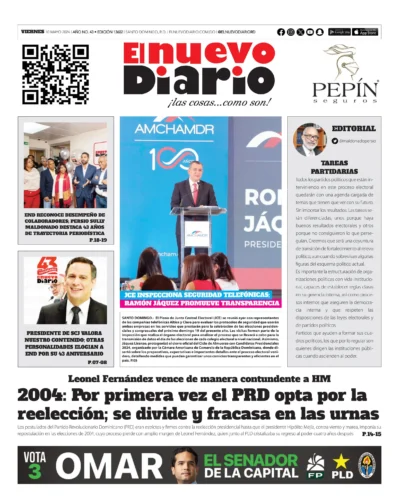 Portada Periódico El Nuevo Diario, Viernes 10 Mayo, 2024
