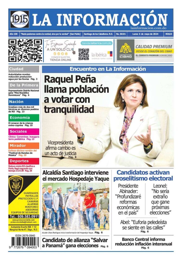 Portada Periódico La Información, Lunes 06 Mayo, 2024