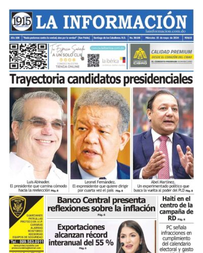 Portada Periódico La Información, Miércoles 15 Mayo, 2024