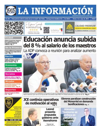 Portada Periódico La Información, Viernes 03 Mayo, 2024