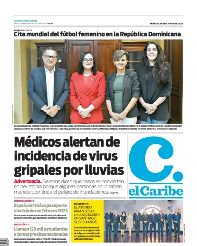 Portada Periódico El Caribe, Miércoles 05 Junio, 2024