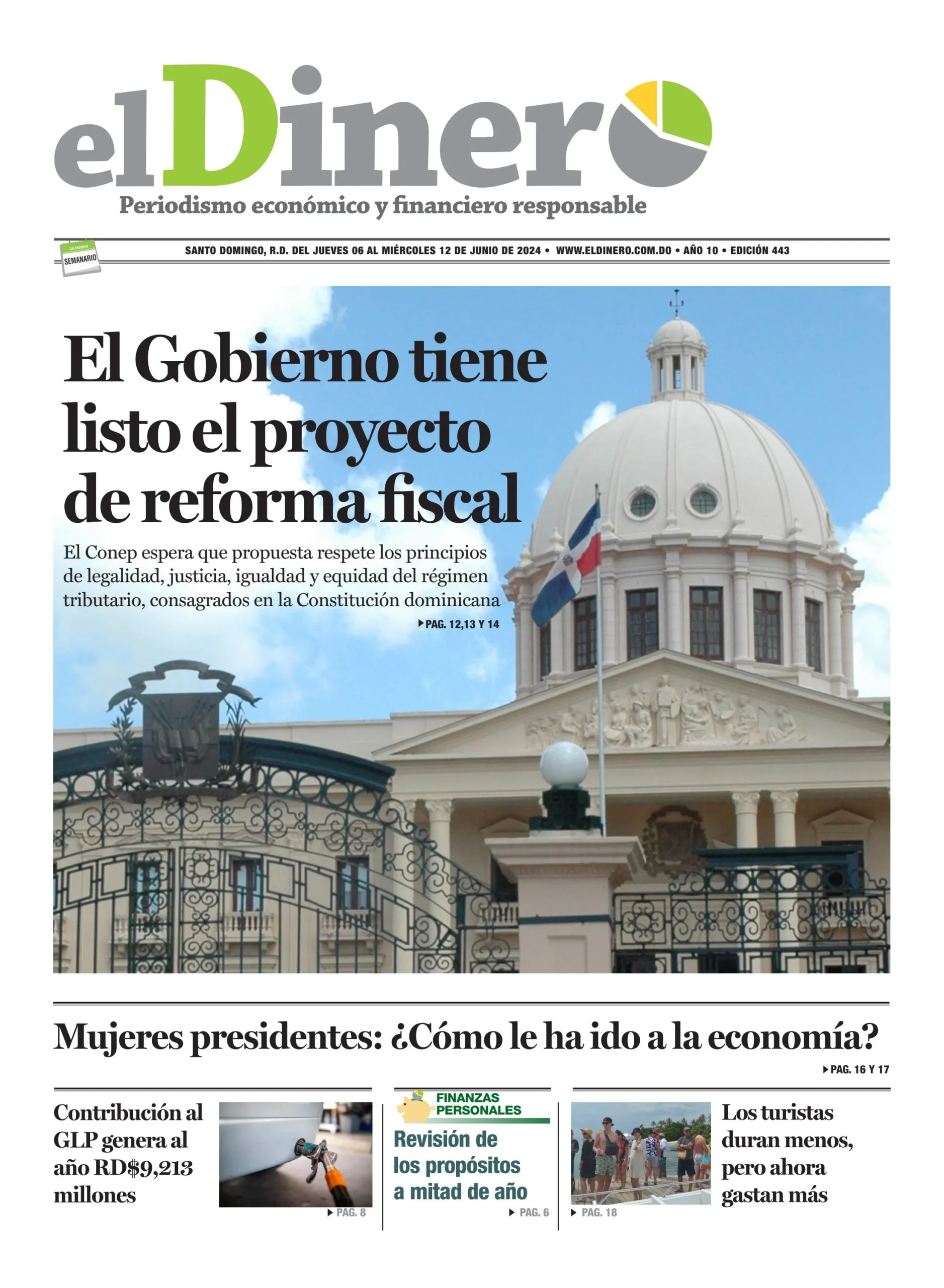 Portada Periódico El Dinero, Jueves 06 Junio, 2024